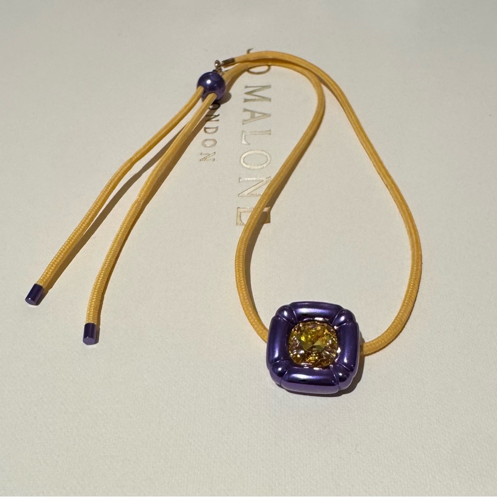 Swarovski Dulcis Choker Necklace with Purple Gem and yellow adjustable string - Picture 5 of 6